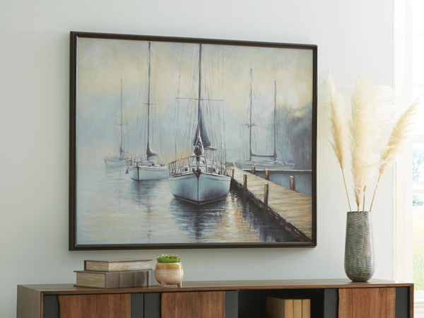 Ashley Worthney Blue White Brown Wall Art