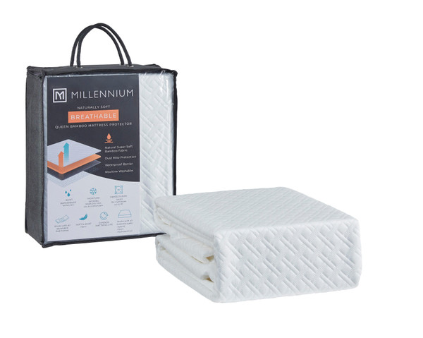 Ashley Basic Protector White Queen Mattress Protector