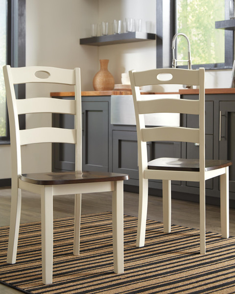 Ashley Woodanville Cream Brown Dining Chair (Set of 2)