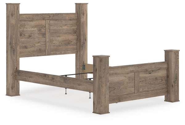 Ashley Keithland Brown Queen Poster Bed