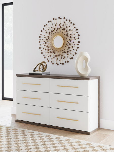 Ashley Mazilar Brown White Dresser