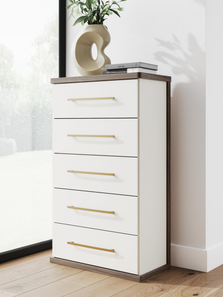 Ashley Mazilar Brown White Chest of Drawers