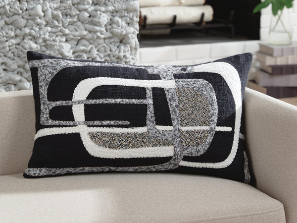 Ashley Gavrileigh Black Gray Ivory Pillow (Set of 4)