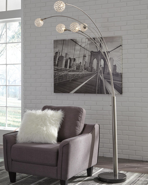 Ashley Winter Silver Finish Arc Lamp