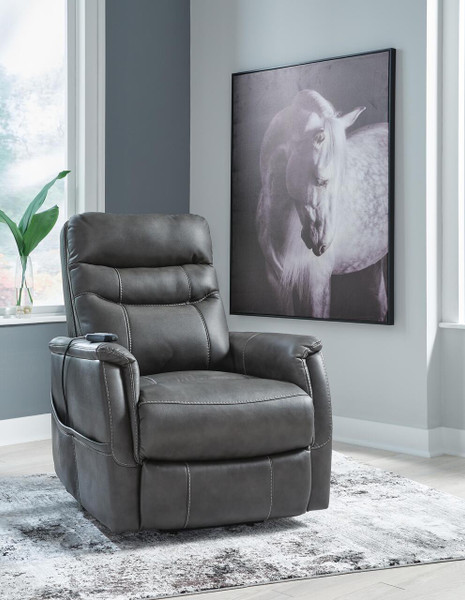 Ashley Strawbill Shadow Power Lift Recliner
