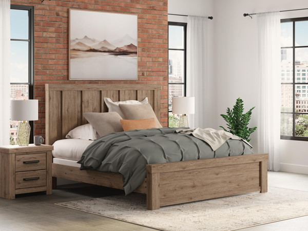 Ashley Garistyn Light Brown King Panel Bed
