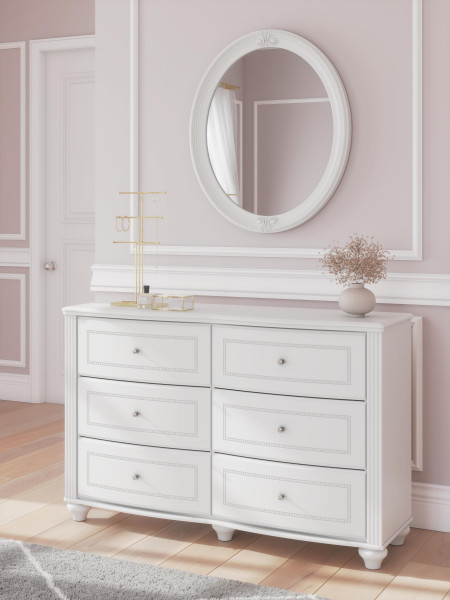 Ashley Maylilly White Dresser and Mirror