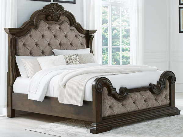 Ashley Maylee Dark Brown Queen Upholstered Bed