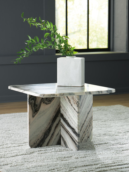 Ashley Baretton Black White Taupe Accent Coffee Table