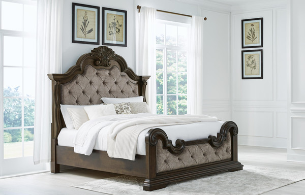 Ashley Maylee Dark Brown King Upholstered Bed