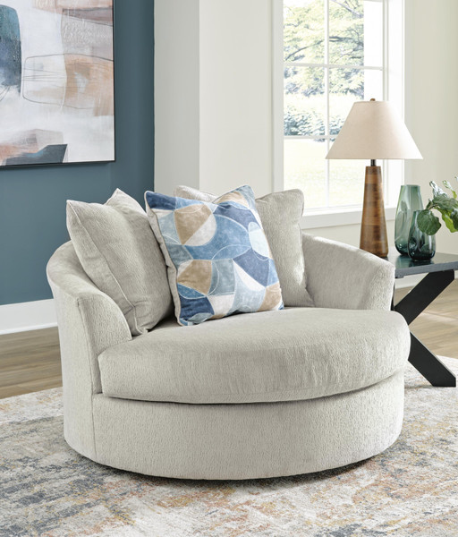 Benchcraft Maxon Place Stone Oversized Swivel Accent Chair