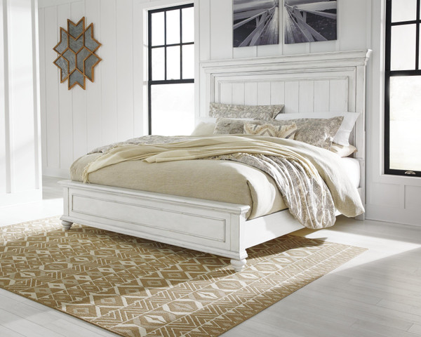 Benchcraft Kanwyn Whitewash California King Panel Bed