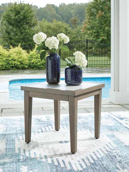 Ashley Rainier Ranch Brown Beige Outdoor End Table