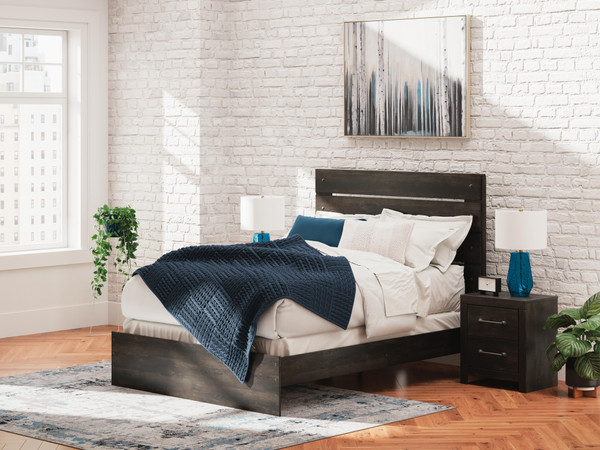 Ashley Delmorta Dark Gray Queen Panel Bed