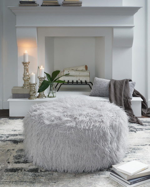 Ashley Galice Light Gray Oversized Accent Ottoman