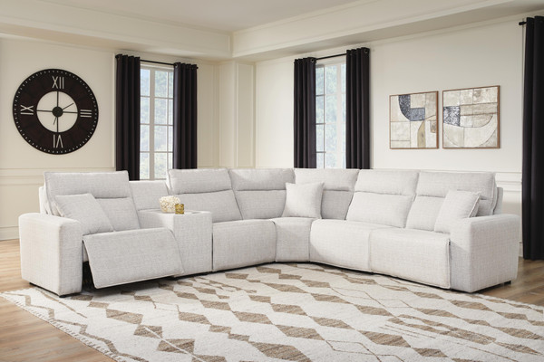 Ashley Modmax II Stone 6-Piece Reclining Sectional with Console
