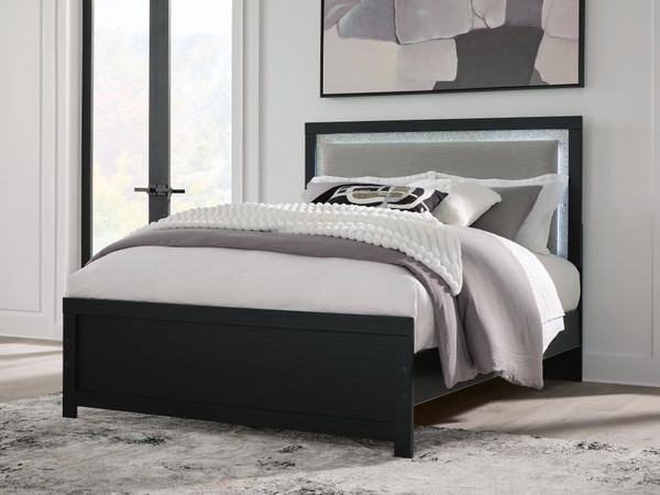 Ashley Raechalla Black Queen Upholstered Panel Bed