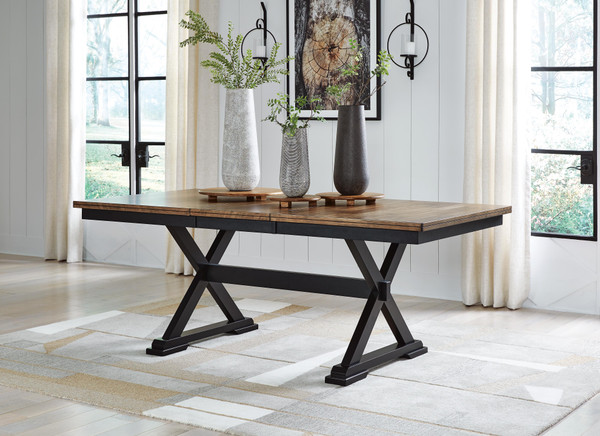 Ashley Wildenauer Brown Black Dining Extension Table