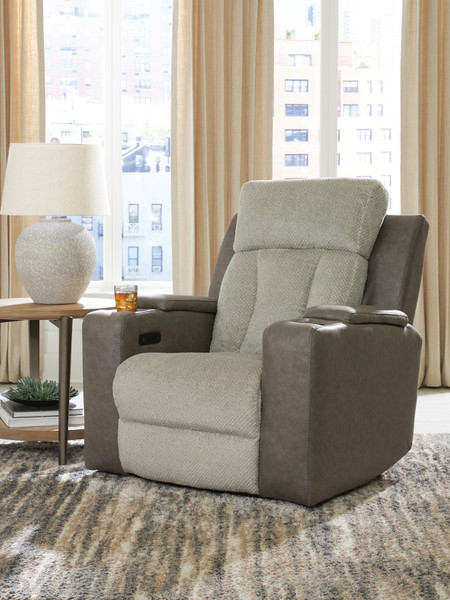 Ashley Stately Check Sisal Power Recliner