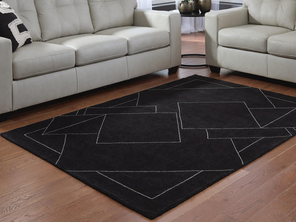 Ashley Marav Black White 5' x 7' Area Rug