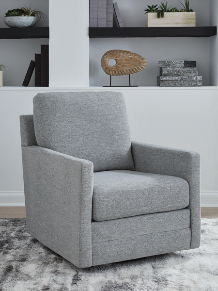 Ashley Freybourne Next-Gen Nuvella Pewter Swivel Accent Chair