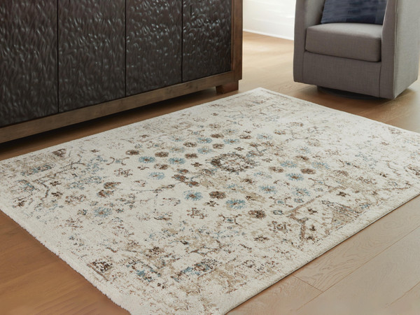 Ashley Jossler Ivory Brown Teal 8' x 10' Rug