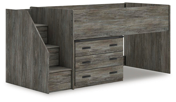 Ashley Frandern Gray Twin Loft Bed with Drawer Storage