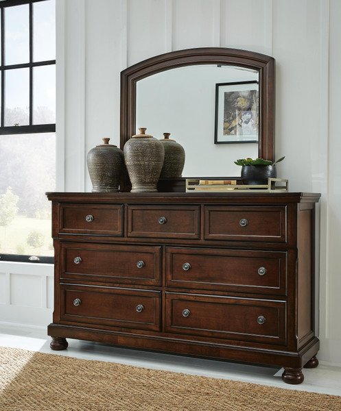 Ashley Porter Rustic Brown Dresser and Mirror