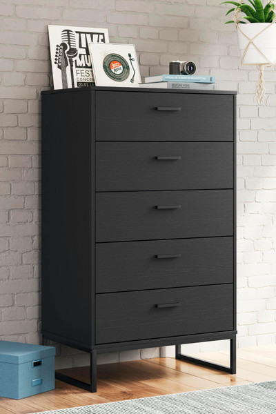 Ashley Socalle Black Chest of Drawers