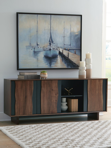 Ashley Welby Brown Charcoal Accent Cabinet