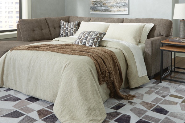 Ashley Mahoney Chocolate 2-Piece Sleeper Sectional with Chaise