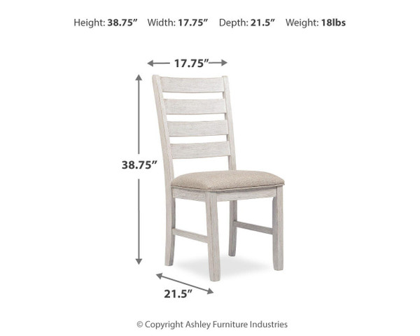 Ashley Skempton White Light Brown Dining Chair (Set of 2)