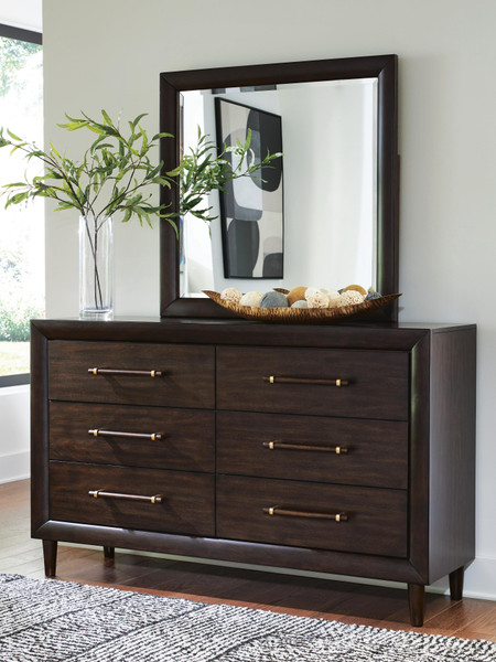 Benchcraft Dantenton Merlot Dresser and Mirror