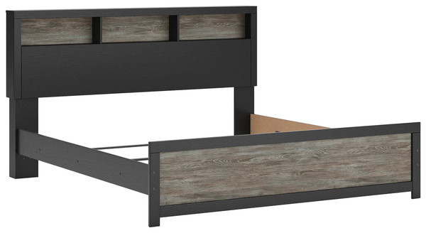 Ashley Jonnifer Black Gray King Bookcase Bed