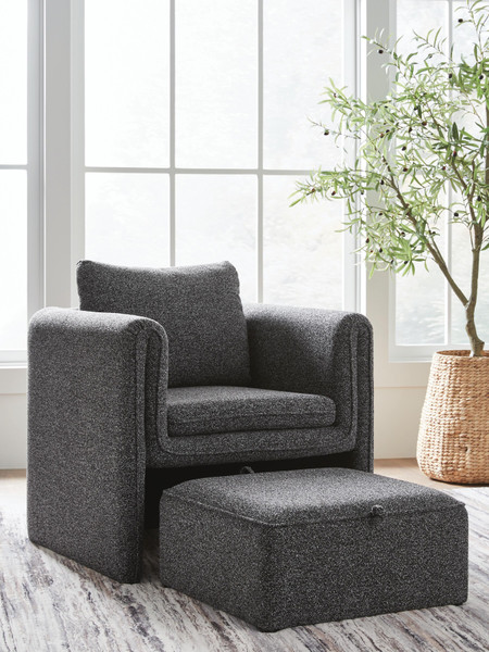 Ashley Vreni Charcoal Black Accent Chair (Set of 2)