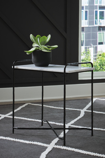 Ashley Ashber White Black Accent Table