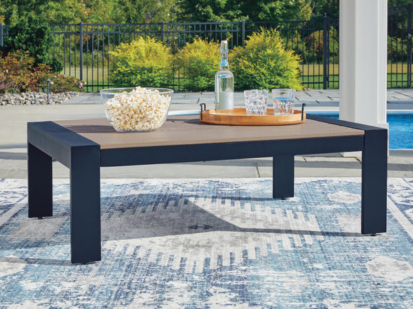 Ashley Mabry Shores Navy Blue Driftwood Outdoor Coffee Table