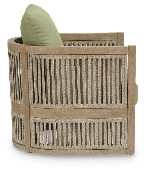 Ashley Vision Lane Beige Green Outdoor Lounge Chair (Set of 2)