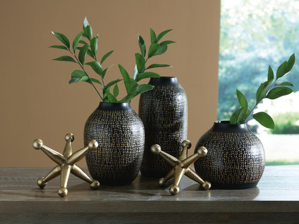 Ashley Vinburn Black Gold Finish Accessory Set (Set of 5)