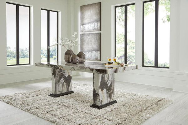 Ashley Jazmore Dark Brown Beige Dining Table