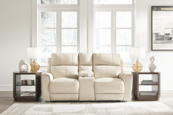 Ashley Dahlmoore Almond Power Reclining Loveseat with Console