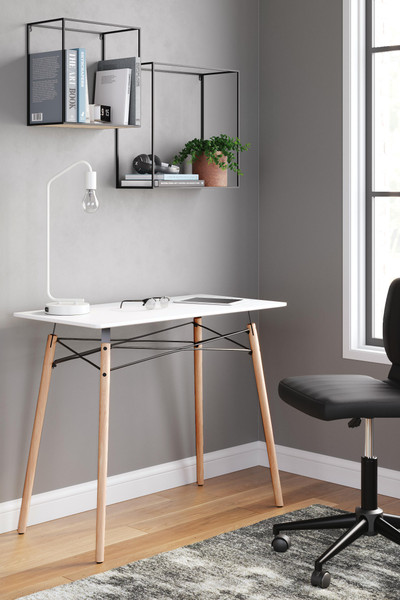 Ashley Jaspeni White Natural Home Office Desk