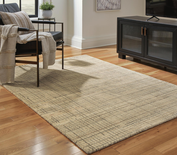 Ashley Janston Ivory Gray Tan 5' x 7' Rug