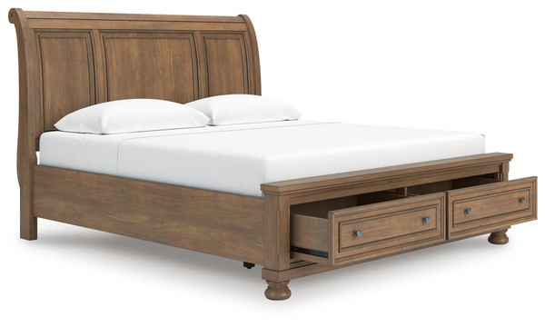 Ashley Vandenmore Medium Brown King Storage Sleigh Bed