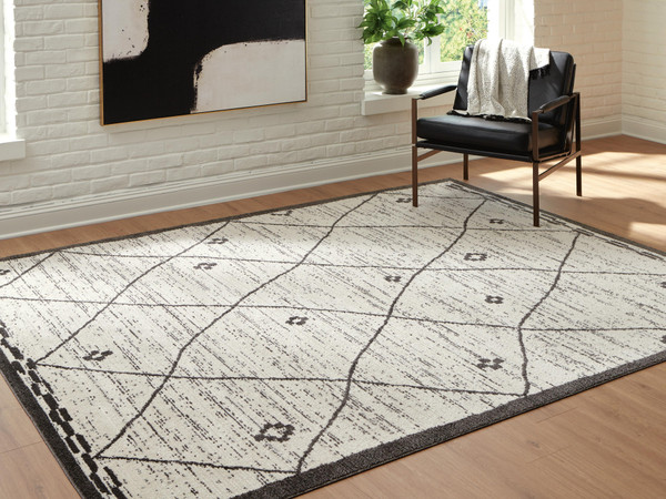 Ashley Fenriston Cream Black Large Rug