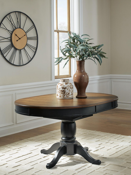 Ashley Loganeer Black Brown Dining Butterfly Extension Table