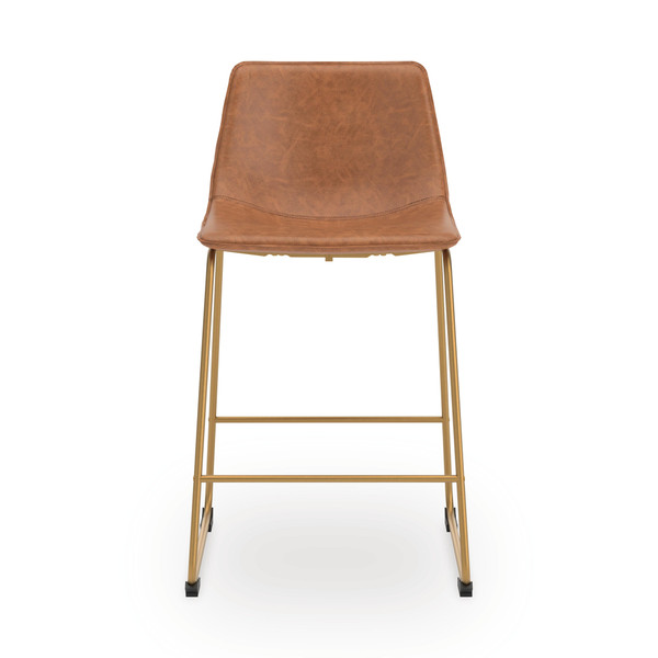Ashley Crandox Brown Gold Counter Height Barstool (Set of 2)