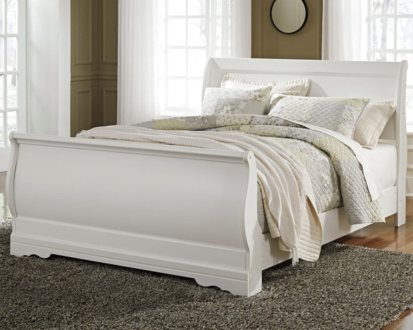 Ashley Anarasia White Queen Sleigh Bed