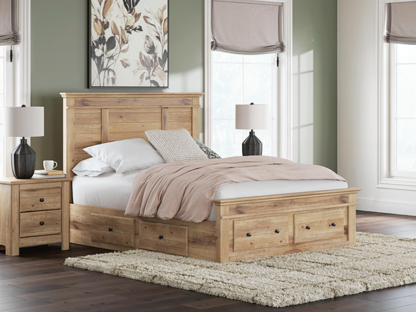 Ashley Fenderport Tan Queen Panel Storage Bed