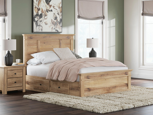 Ashley Fenderport Tan Queen Panel Storage Bed B100/13/B1170/54/57/60(2)